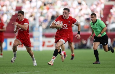 120725 - Japan v Wales - Summer Series - Second Test - Josh Adams of Wales makes a break