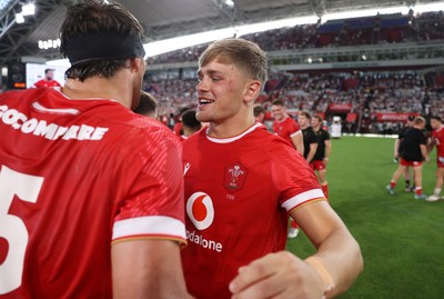 120725 - Japan v Wales - Summer Series - Second Test - Alex Mann of Wales celebrates at full time