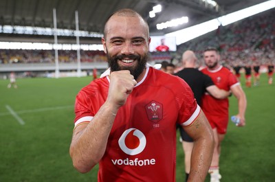 120725 - Japan v Wales - Summer Series - Second Test - Josh Macleod of Wales celebrates at full time