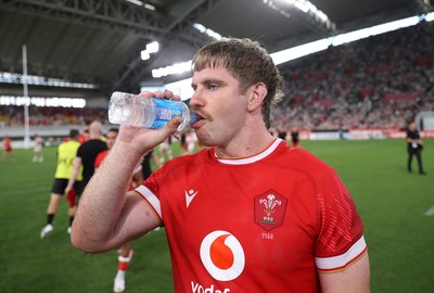 120725 - Japan v Wales - Summer Series - Second Test - Aaron Wainwright of Wales celebrates at full time