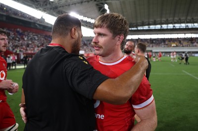 120725 - Japan v Wales - Summer Series - Second Test - Aaron Wainwright of Wales celebrates at full time