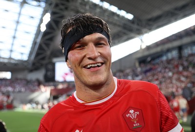 120725 - Japan v Wales - Summer Series - Second Test - Teddy Williams of Wales celebrates at full time