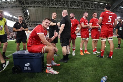 120725 - Japan v Wales - Summer Series - Second Test - Taine Plumtree of Wales celebrates at full time