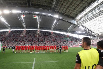 120725 - Japan v Wales - Summer Series - Second Test - Wales sing the anthem