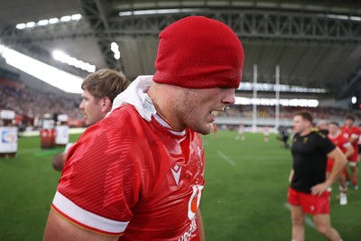 120725 - Japan v Wales - Summer Series - Second Test - Taine Plumtree of Wales cools off at full time