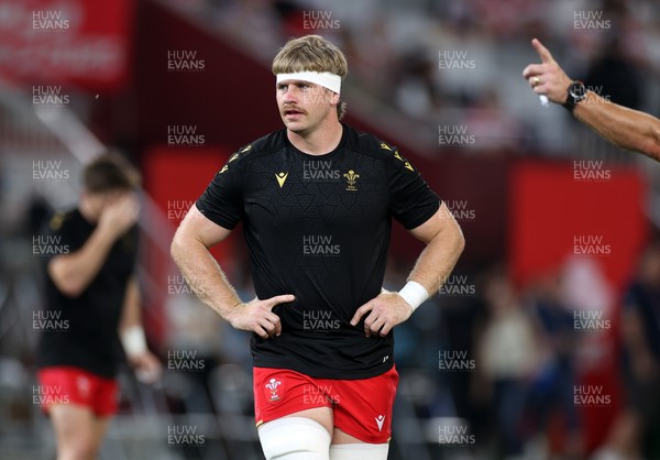 120725 - Japan v Wales - Summer Series - Second Test - Aaron Wainwright of Wales  during the warm up