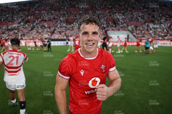 120725 - Japan v Wales - Summer Series - Second Test - Kieran Hardy of Wales celebrates at full time