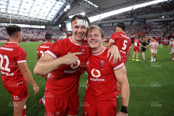 120725 - Japan v Wales - Summer Series - Second Test - Tom Rogers and Blair Murray of Wales celebrate at full time