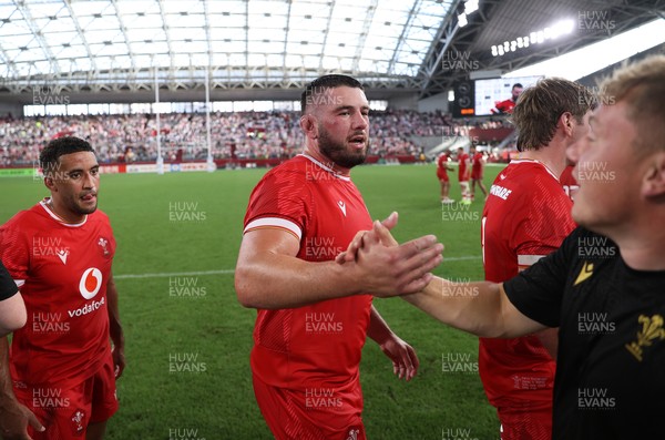 120725 - Japan v Wales - Summer Series - Second Test - Gareth Thomas of Wales celebrates at full time