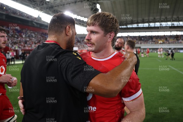 120725 - Japan v Wales - Summer Series - Second Test - Aaron Wainwright of Wales celebrates at full time