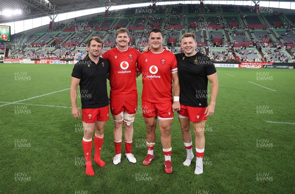 120725 - Japan v Wales - Summer Series - Second Test - Dragons players Rhodri Williams, Aaron Wainwright, Chris Coleman and Elliot Dee