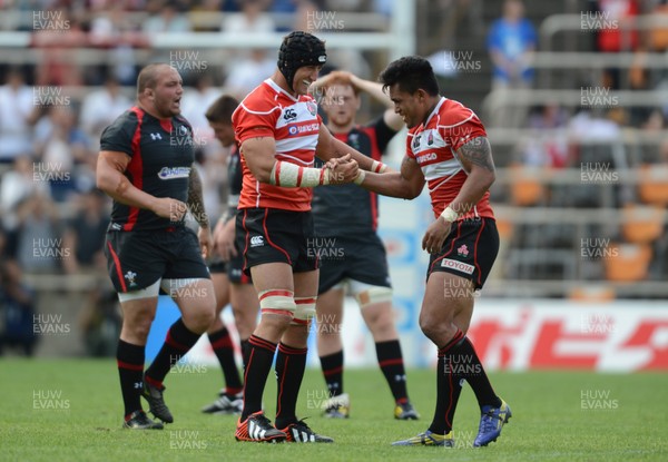 150613 - Japan v Wales -Japan players celebrate win