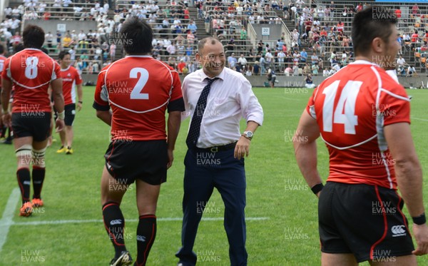 150613 - Japan v Wales -Eddie Jones celebrates