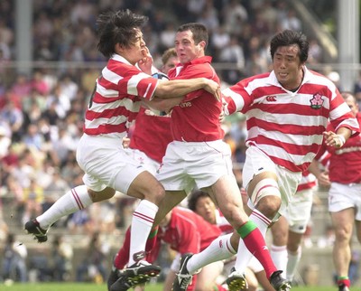 170601- Japan v Wales - Gareth Cooper hands off Hirotoki Onozawa