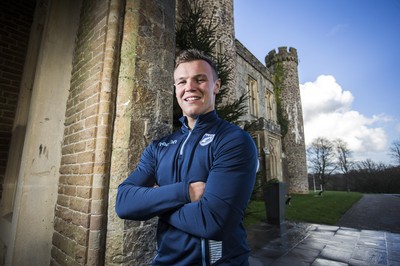 071218 - Picture shows Cardiff Blues and newly capped Wales rugby player Jarrod Evans at the Vale Resort, Cardiff