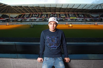 290115 - Picture shows Swansea City player Jefferison Montero at the Liberty Stadium, South Wales