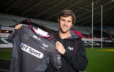 290116 - New Ospreys signing JJ Engelbrecht at the Liberty Stadium, Swansea