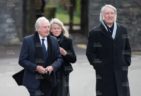 060521 - John Dawes Funeral, Llandaff Cathedral, Cardiff - Sir Gareth Edwards and JPR Williams at the funeral of former Wales and British Lions captain and coach John Dawes at Llandaff Cathedral, Cardiff