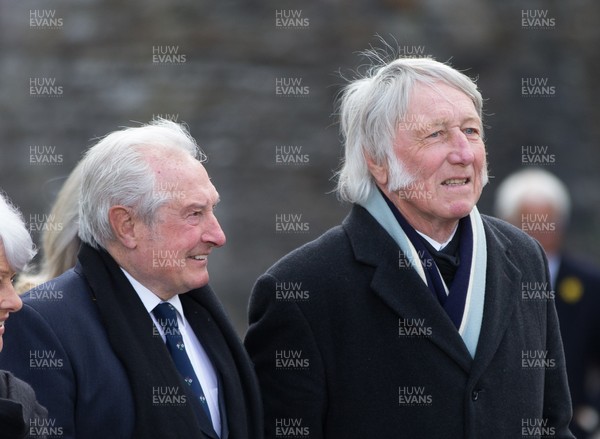 060521 - John Dawes Funeral, Llandaff Cathedral, Cardiff - Sir Gareth Edwards and JPR Williams at the funeral of former Wales and British Lions captain and coach John Dawes at Llandaff Cathedral, Cardiff
