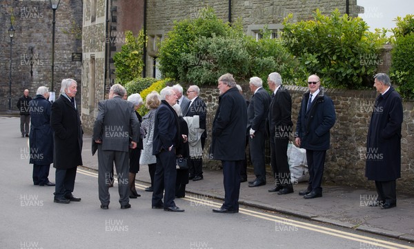 060521 - John Dawes Funeral, Llandaff Cathedral, Cardiff - Mourners gather at the funeral of former Wales and British Lions captain and coach John Dawes at Llandaff Cathedral, Cardiff