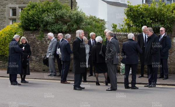 060521 - John Dawes Funeral, Llandaff Cathedral, Cardiff - Mourners gather at the funeral of former Wales and British Lions captain and coach John Dawes at Llandaff Cathedral, Cardiff