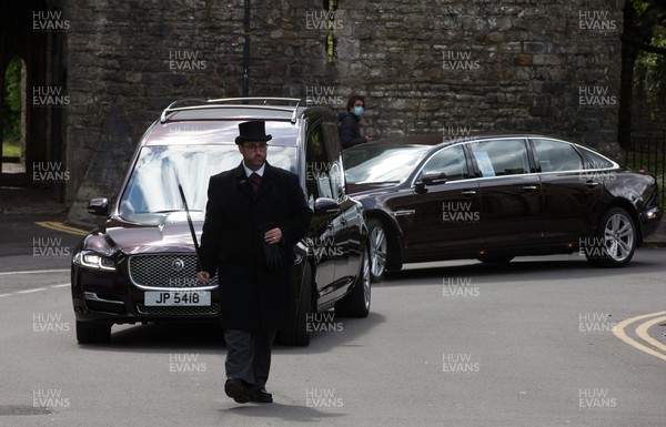 060521 - John Dawes Funeral, Llandaff Cathedral, Cardiff - The funeral cortege of former Wales and British Lions captain and coach John Dawes makes its way to Llandaff Cathedral, Cardiff