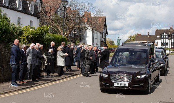 060521 - John Dawes Funeral, Llandaff Cathedral, Cardiff - Mourners gather as the funeral cortegel of former Wales and British Lions captain and coach John Dawes arrives at Llandaff Cathedral, Cardiff