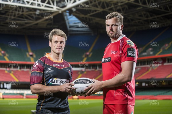 260416 - Judgement Day IV Press Conference - Newport Gwent Dragons Nick Cudd and Scarlets David Bulbring