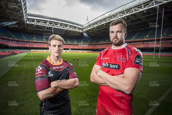 260416 - Judgement Day IV Press Conference - Newport Gwent Dragons Nick Cudd and Scarlets David Bulbring