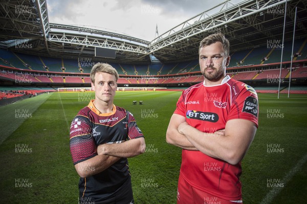 260416 - Judgement Day IV Press Conference - Newport Gwent Dragons Nick Cudd and Scarlets David Bulbring