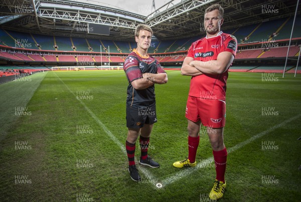 260416 - Judgement Day IV Press Conference - Newport Gwent Dragons Nick Cudd and Scarlets David Bulbring