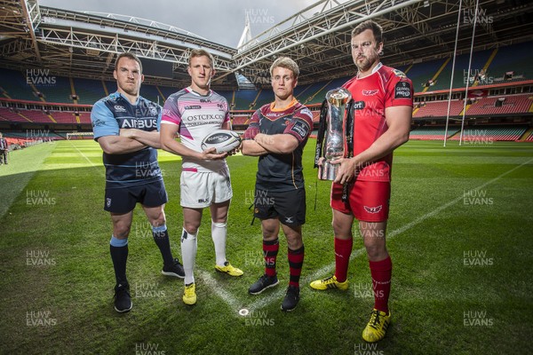 260416 - Judgement Day IV Press Conference - Cardiff Blues Gethin Jenkins, Ospreys Ben John, Newport Gwent Dragons Nick Cudd and Scarlets David Bulbring