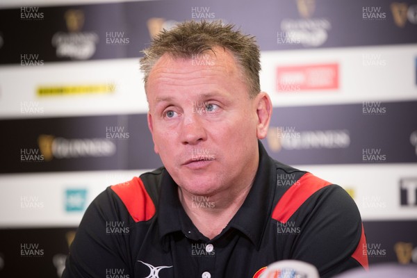 040417 - Judgement Day Press Conference - Newport Gwent Dragons head coach Kingsley Jones during press conference ahead of the Judgement Day clash with the Scarlets