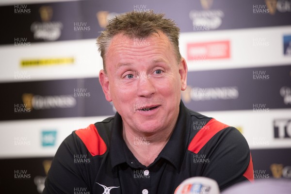 040417 - Judgement Day Press Conference - Newport Gwent Dragons head coach Kingsley Jones during press conference ahead of the Judgement Day clash with the Scarlets