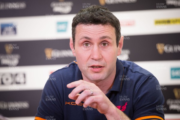 040417 - Judgement Day Press Conference - Scarlets coach Stephen Jones during press conference ahead of their Judgement Day clash with the Newport Gwent Dragons