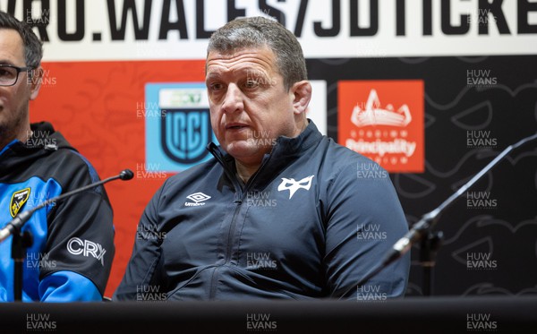 120423 - Judgement Day Press Conference - Ospreys head coach Toby Booth during a Judgement Day press conference in advance of the matches between Scarlets and Dragons RFC, and Cardiff Rugby and Ospreys at the Principality Stadium on the 22nd April 2023