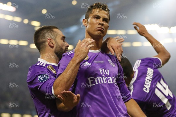 030617 - Juventus v Real Madrid, UEFA Champions League Final, Cardiff - Cristiano Ronaldo of Real Madrid celebrates after scoring goal