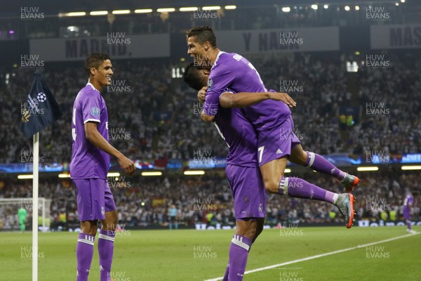 030617 - Juventus v Real Madrid, UEFA Champions League Final, Cardiff - Cristiano Ronaldo of Real Madrid celebrates after scoring goal