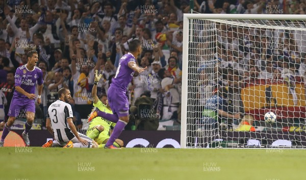 030617 - Juventus v Real Madrid, UEFA Champions League Final, Cardiff -Casemiro of Real Madrid races away to celebrate after scoring the second goal