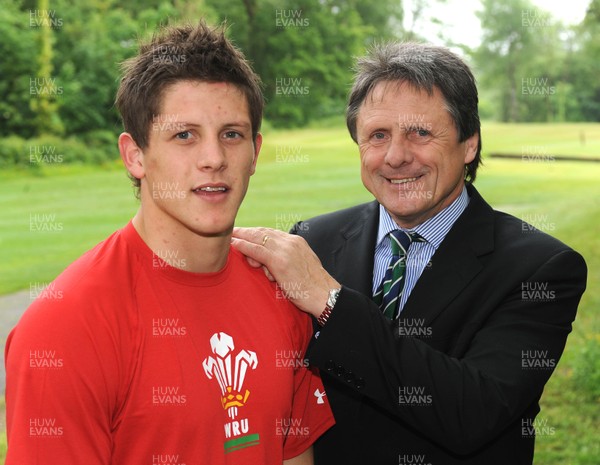 28.05.09 - WRU Former Wales and British Lions player Brynmor Williams with son Wales under 20 player Lloyd Williams before he flies out to Japan to take part in the Junior World Championship 