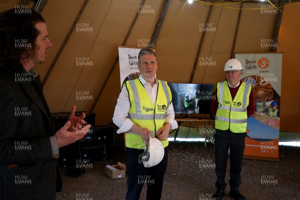 150421 Labour Leader Sir Keir Starmer MP with Welsh Labour Leader and First Minister Mark Drakeford during a visit to the Down to Earth project in Southgate, Gower, south Wales ahead of the elections for the Welsh Government