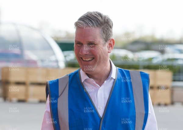 150421 Labour Leader Sir Keir Starmer MP during a visit to CAF in Newport to see one of the new Transport for Wales trains under construction at the company