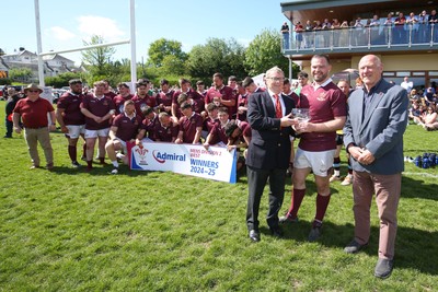 030525 - Lampeter Town RFC League Trophy Presentation - Admiral National League 2 West - Captain of Lampeter Town Brynmor Jones receives the League Trophy from Chris Jones of WRU and President Terry Cobner
