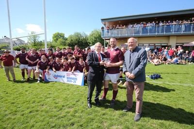 030525 - Lampeter Town RFC League Trophy Presentation - Admiral National League 2 West - Captain of Lampeter Town Brynmor Jones receives the League Trophy from Chris Jones of WRU and President Terry Cobner