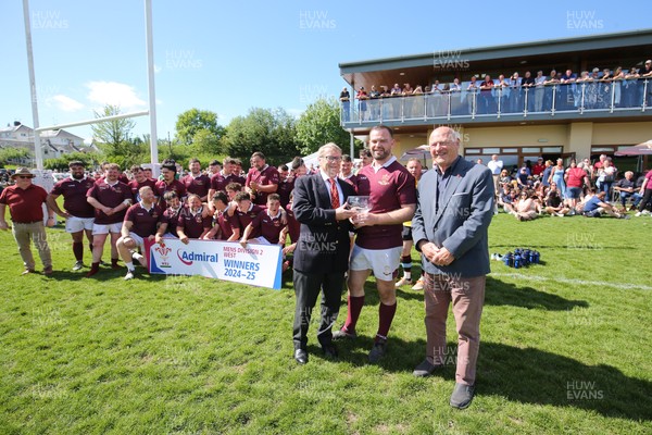 030525 - Lampeter Town RFC League Trophy Presentation - Admiral National League 2 West - Captain of Lampeter Town Brynmor Jones receives the League Trophy from Chris Jones of WRU and President Terry Cobner