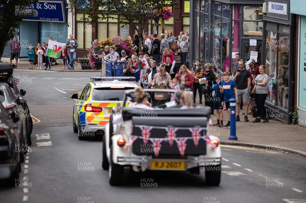 030921 - Picture shows the crowds out in Ystard Mynach to welcome local heros Lauren Price and Lauren Williams who are taken around the town in an open top car to celebrate their success at the Tokyo games