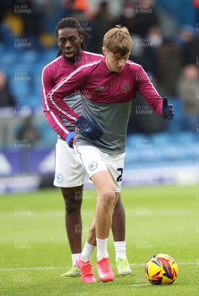 010225 - Leeds United v Cardiff City - Sky Bet Championship - Joel Bagan of Cardiff and Michael Reindorf of Cardiff warm up