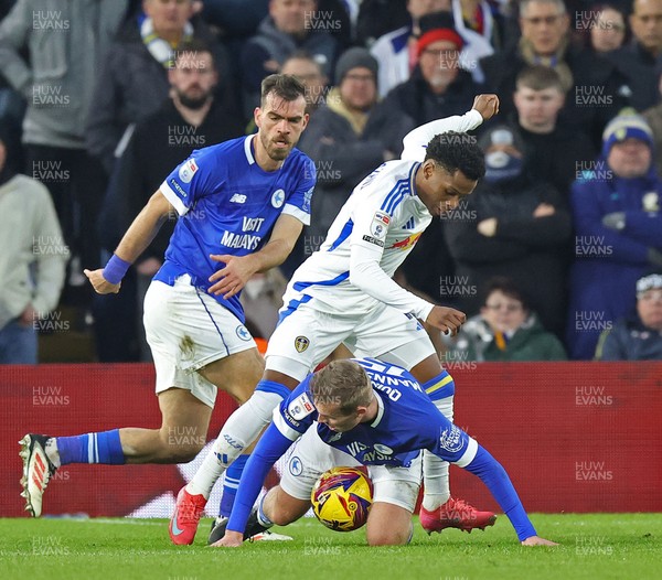 010225 - Leeds United v Cardiff City - Sky Bet Championship - Sivert Mannsverk of Cardiff on the ground