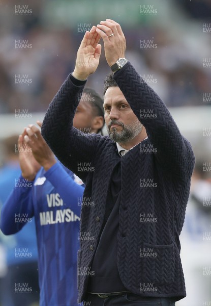 060823 - Leeds United v Cardiff City - Sky Bet Championship - Manager Erol Bulut of Cardiff applauds the fans at the end of the match