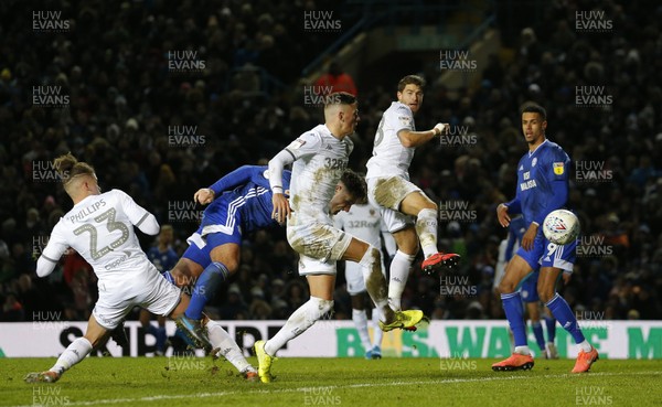 141219 - Leeds Utd v Cardiff City - Sky Bet Championship - Ben White of Leeds United puts the ball into his own net for Cardiff 2nd goal
